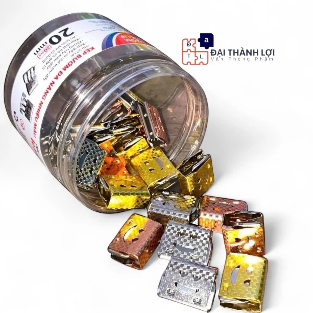 Kẹp bướm 20mm đa năng nhiều màu Flex Learn FLEX-DC001 - Kẹp không cần bấm/bóp như các kẹp bướm thông thường
