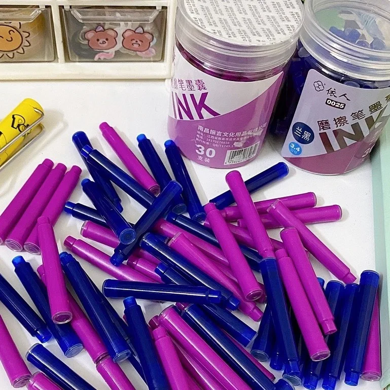 Ống mực Bút Máy Tẩy Xóa được mực xanh/tím
