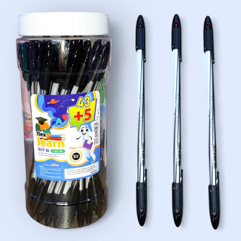Bút Bi FLEX-001 Mực Xanh/Đen - Thiết Kế Gọn Nhẹ, Cầm Vừa Tay Khi Viết