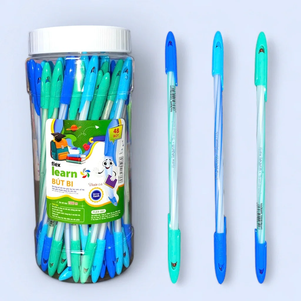 Bút Bi FLEX-001 Mực Xanh/Đen - Thiết Kế Gọn Nhẹ, Cầm Vừa Tay Khi Viết