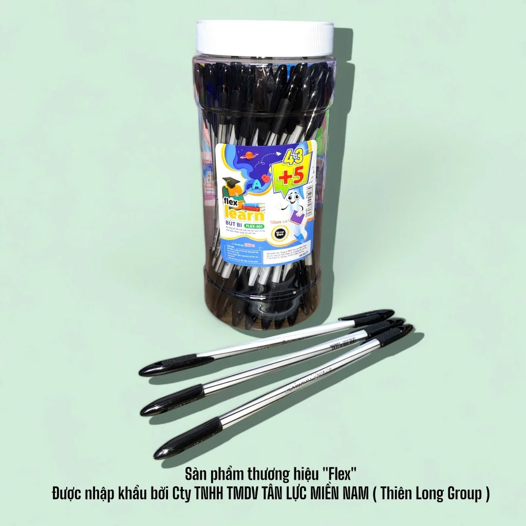 Bút Bi FLEX-001 Mực Xanh/Đen - Thiết Kế Gọn Nhẹ, Cầm Vừa Tay Khi Viết