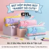HỘP ĐỰNG BÚT 9197 CANVAS RABBIT SO CUTE Hộp đựng bút đa năng, Bóp viết nhiều ngăn đựng bút đa năng, chống nước