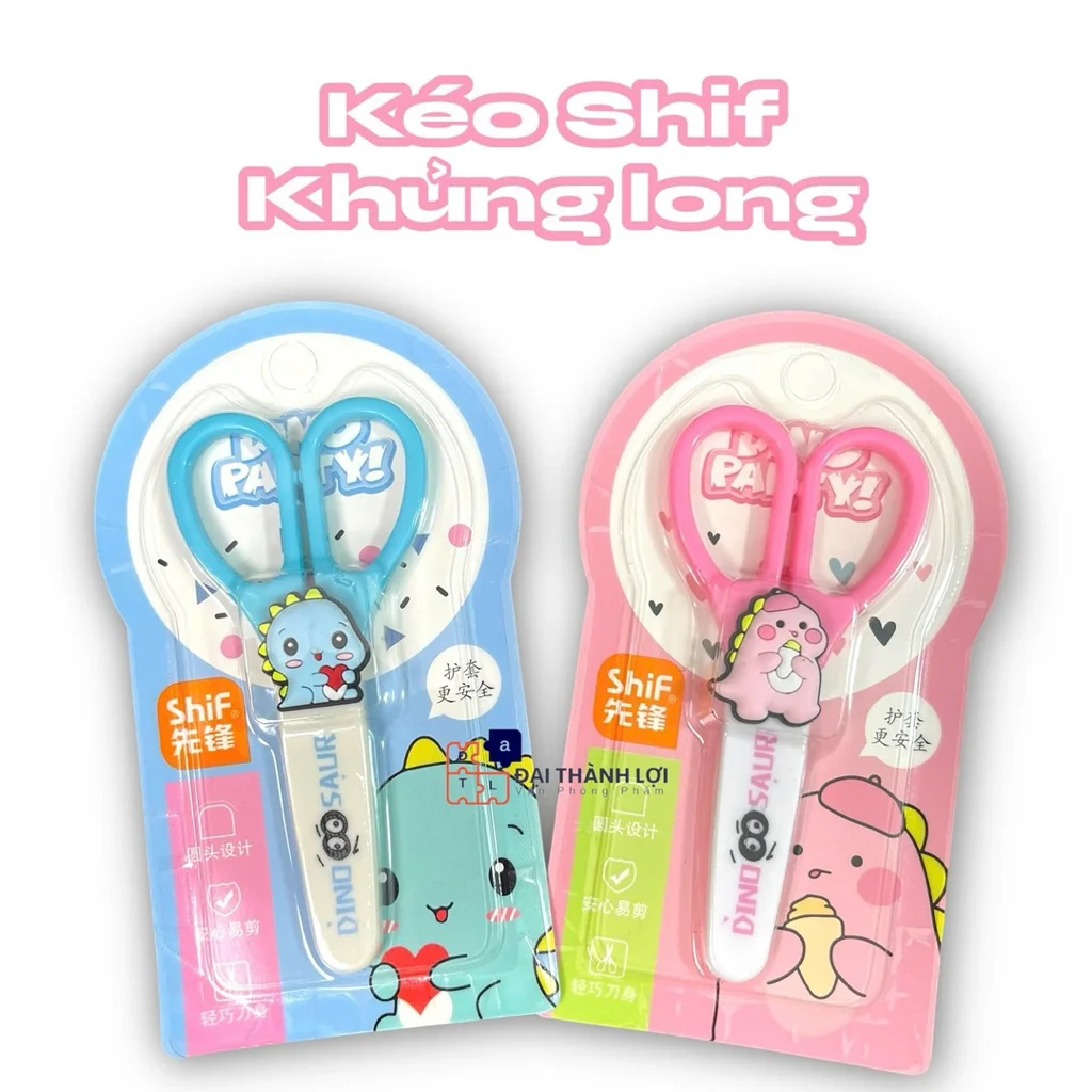 Kéo Cắt Thủ Công/ Kéo Học Sinh/ Kéo Cắt Giấy Học Sinh Kiểu Hình Dễ Thương Shif Có Nắp Đậy An Toàn - Màu, Mẫu Ngẫu Nhiên