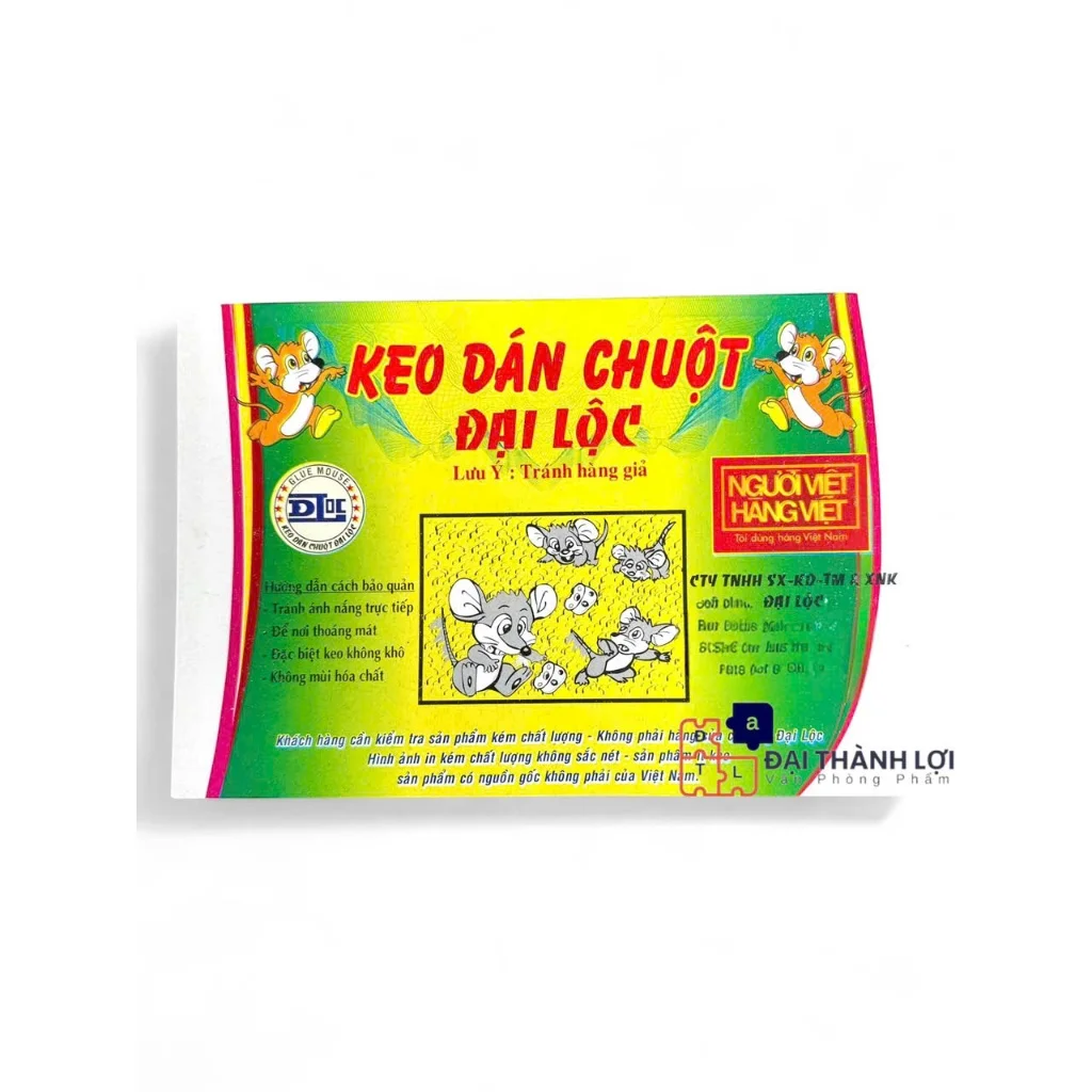Keo dính chuột khổ lớn hàng thường (có mồi)-miếng dán dính chuột ĐẠI LỘC,miếng bẫy chuột