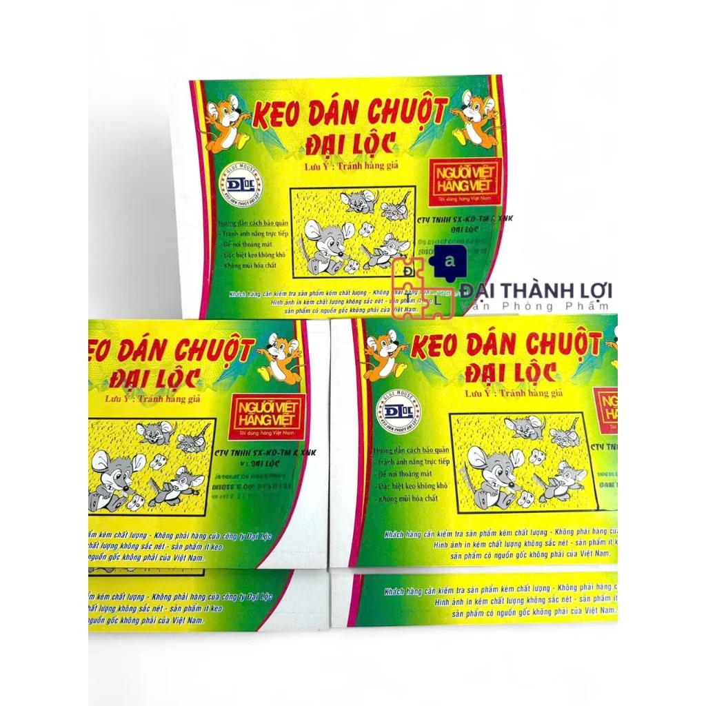 Keo dính chuột khổ lớn hàng thường (có mồi)-miếng dán dính chuột ĐẠI LỘC,miếng bẫy chuột
