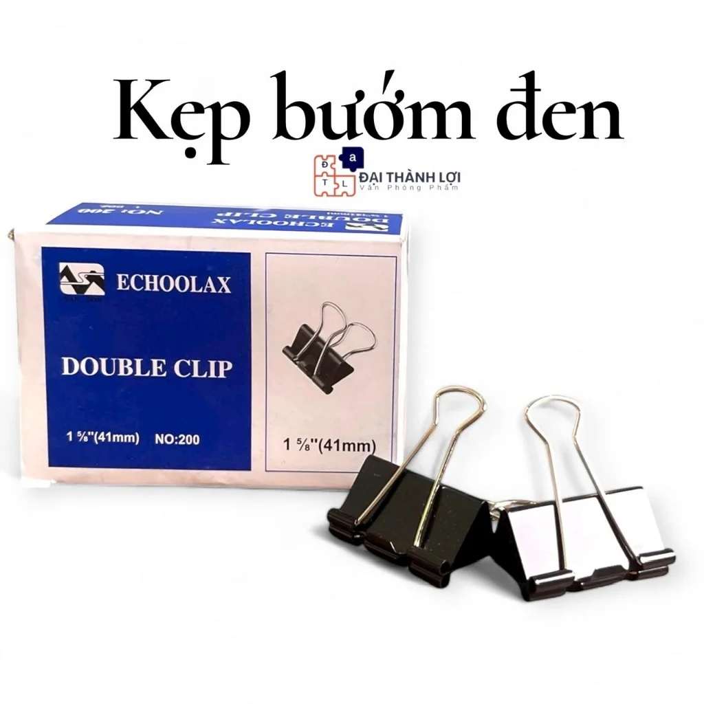 Kẹp Giấy / Kẹp Bướm Màu Đen Size 15MM / 19MM / 25MM / 32MM / 41MM / 51MM Hiệu Slecho / Echo Max dùng để kẹp tài liệu