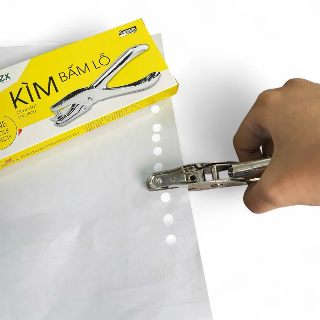 Kìm Bấm 1 Lỗ OT-HP1001 Hiệu Bitex Lưỡi Bấm Sắc Bén, Thép Không Gỉ Sáng Bóng, Dễ Cầm Nắm Và Thao Tác