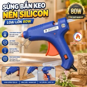 Súng Bắn Keo/Máy Bắn Keo Nến Silicon Cầm Tay LOẠI LỚN Công Suất 80W(Loại Tốt)sử dụng keo nến lớn 10.5 x 240mm