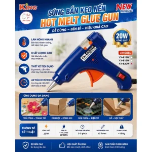 Súng Bắn Keo Nến Silicon Máy 20W - Sửa Chữa Gia Đình, Làm Đồ Hand Made