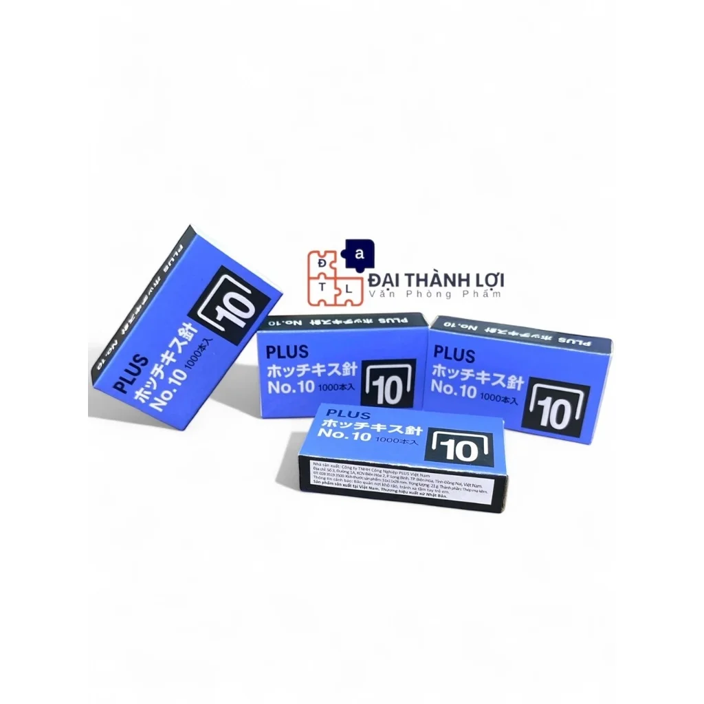 Ghim Bấm Plus Số 10, Chống Gỉ Sét Và Mài Mòn Tốt, Kim Bấm Giấy Thương Hiệu Từ Nhật Bản