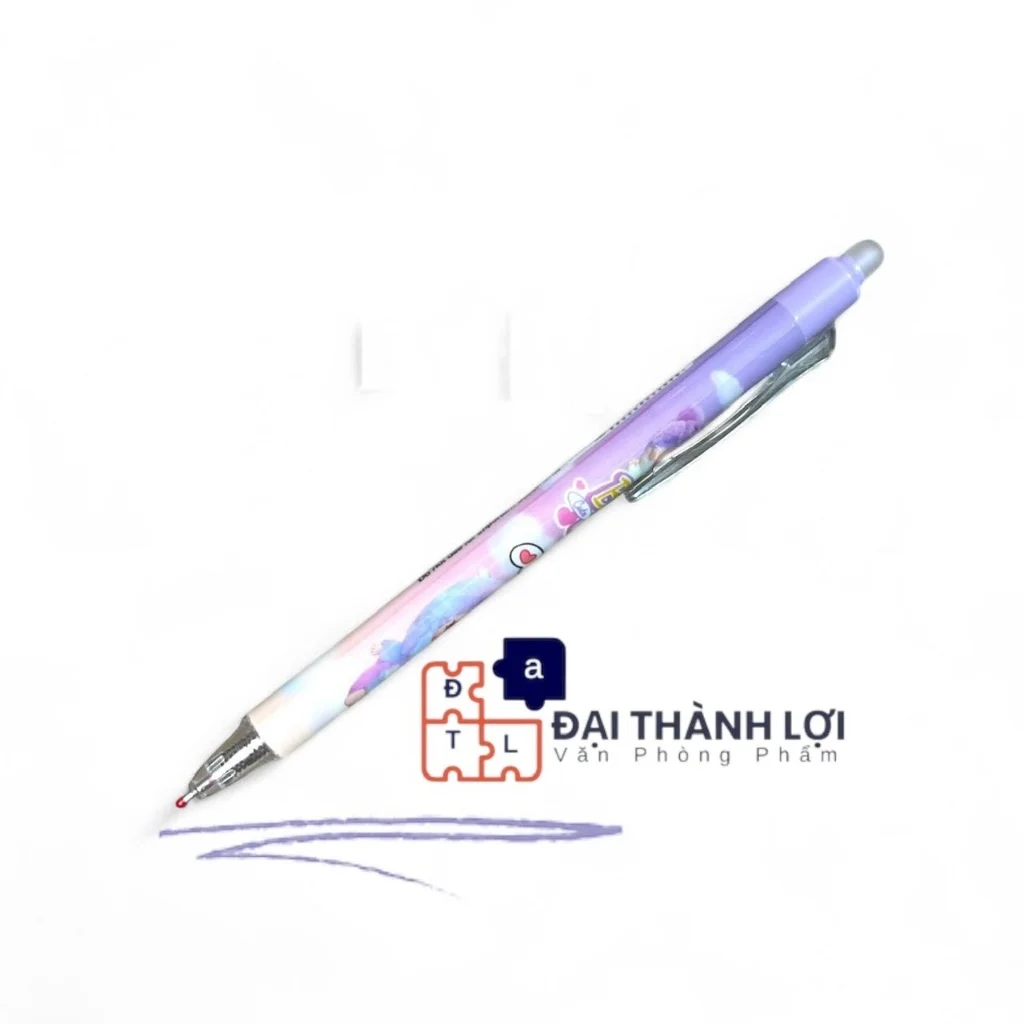 Bút Gel Bấm Xoá Được ngòi 0.5mm chất lượng mực Xanh/mực Tím ( giao mẫu ngẫu nhiên bé gái /bé trai)