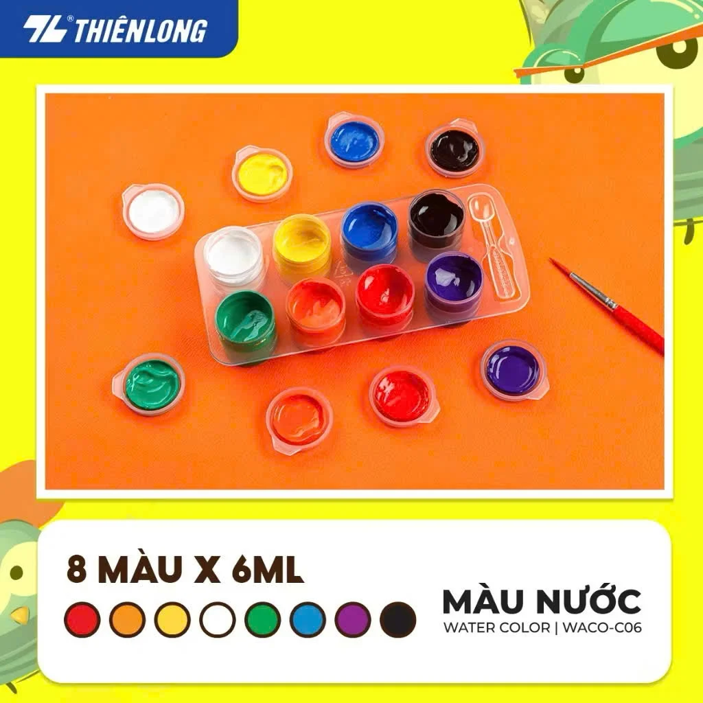 MÀU NƯỚC THIÊN LONG COLOKIT DORAEMON WACO C06 8 MÀU