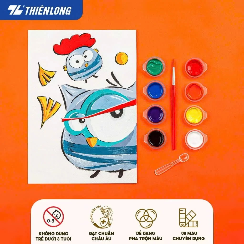 MÀU NƯỚC THIÊN LONG COLOKIT DORAEMON WACO C06 8 MÀU