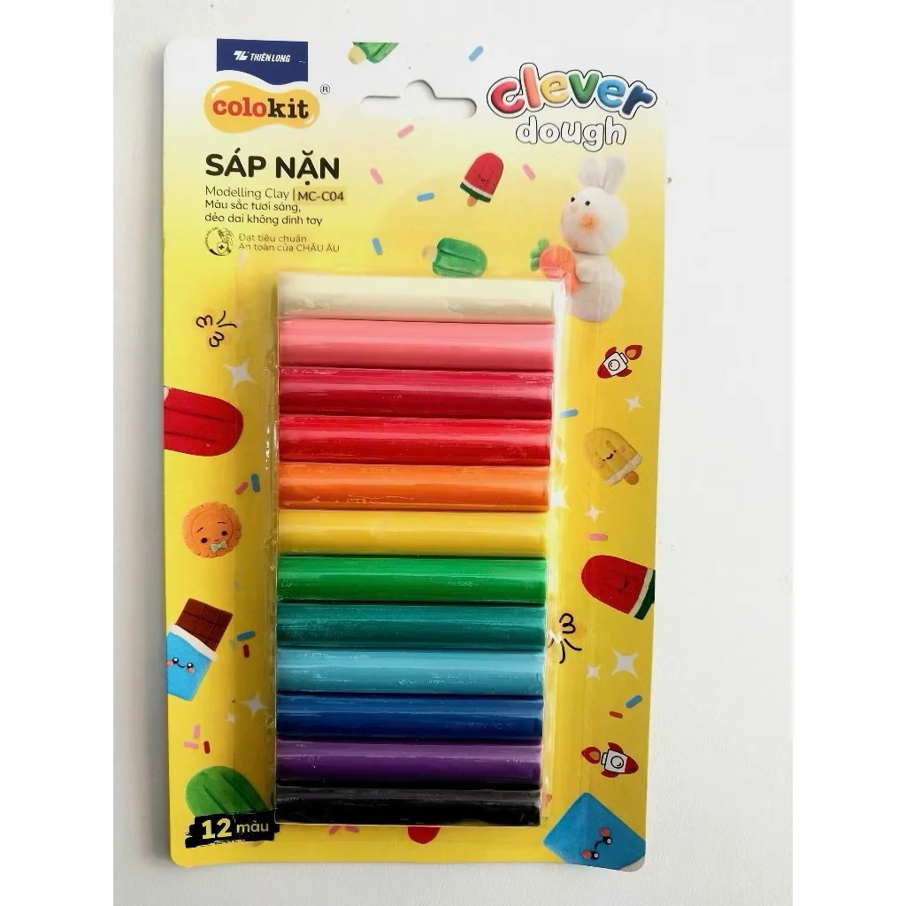 SÁP ĐẤT NẶN12 MÀU THIÊN LONG COLOKIT 165g