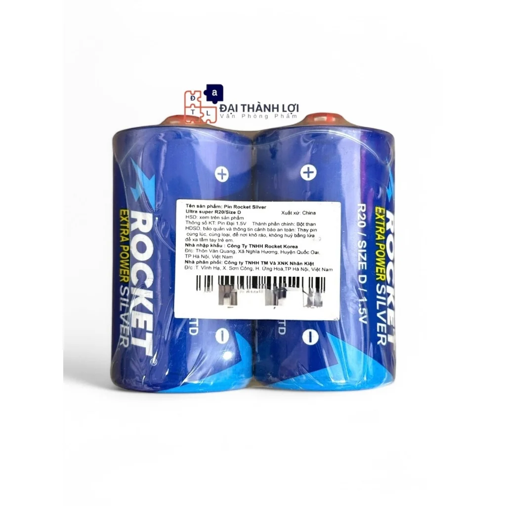 Pin Đại / Pin R20 Cacbon ROCKET , Pin D 1.5V chuyên dùng cho bếp gas, đèn pin, đồng hồ Hàng Chính Hãng
