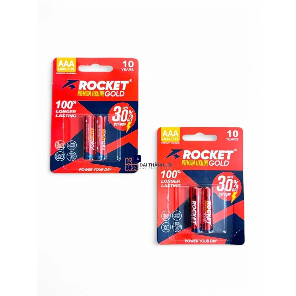 PINAAA Alkaline ROCKET GOLD ( Đỏ ) Tang 30% dung lượng , Pin tiểu, pin đũa hạn sử dụng 10 năm