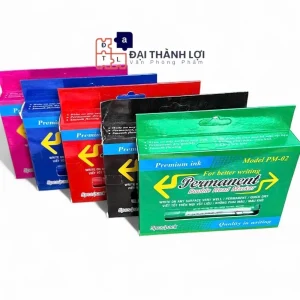Bút lông dầu 2 đầu Queen - 5 Màu (Dương, Đỏ, Đen, Xanh lá, Hồng) - Mực đạt tiêu chuẩn Châu Âu và Mỹ