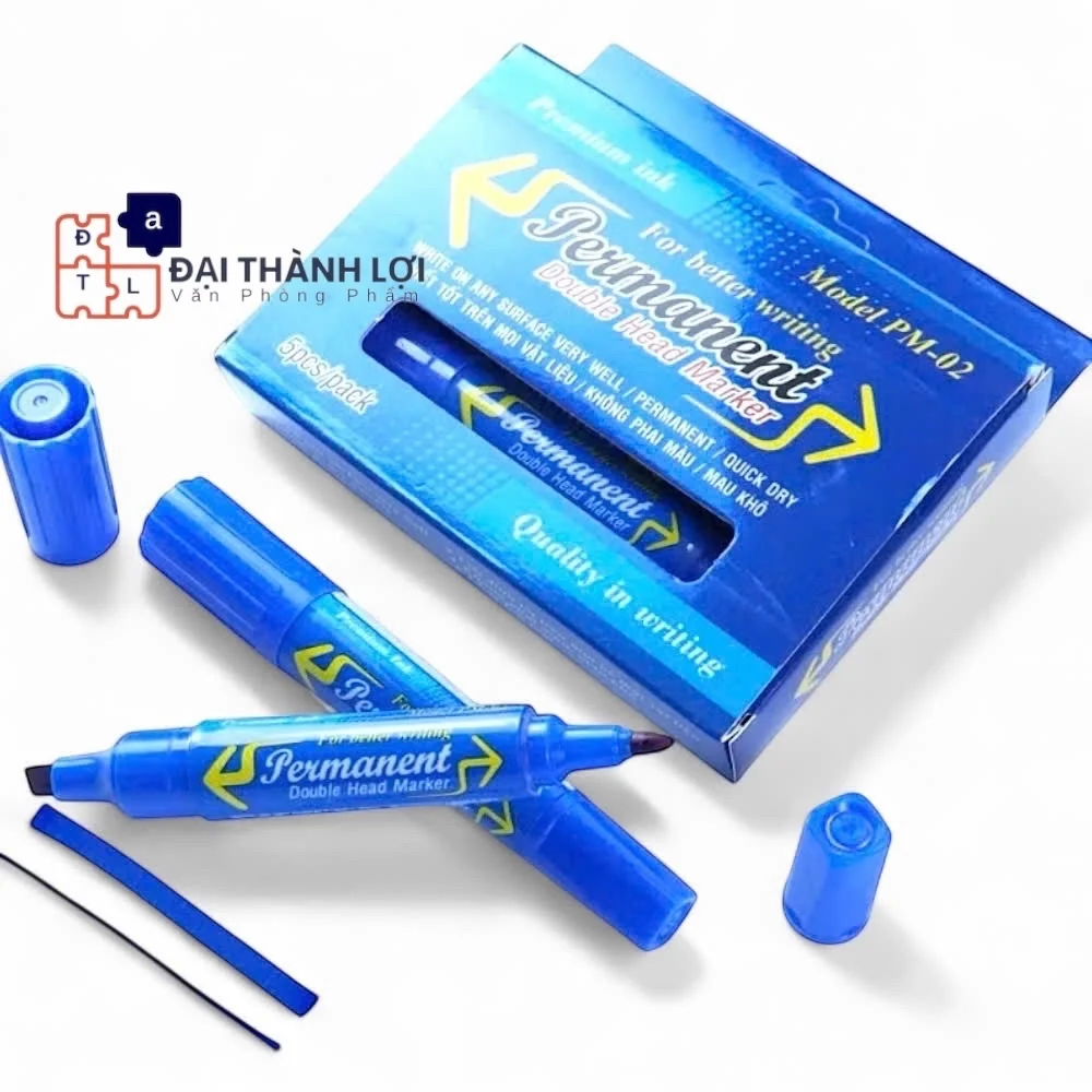 Bút lông dầu 2 đầu Queen - 5 Màu (Dương, Đỏ, Đen, Xanh lá, Hồng) - Mực đạt tiêu chuẩn Châu Âu và Mỹ