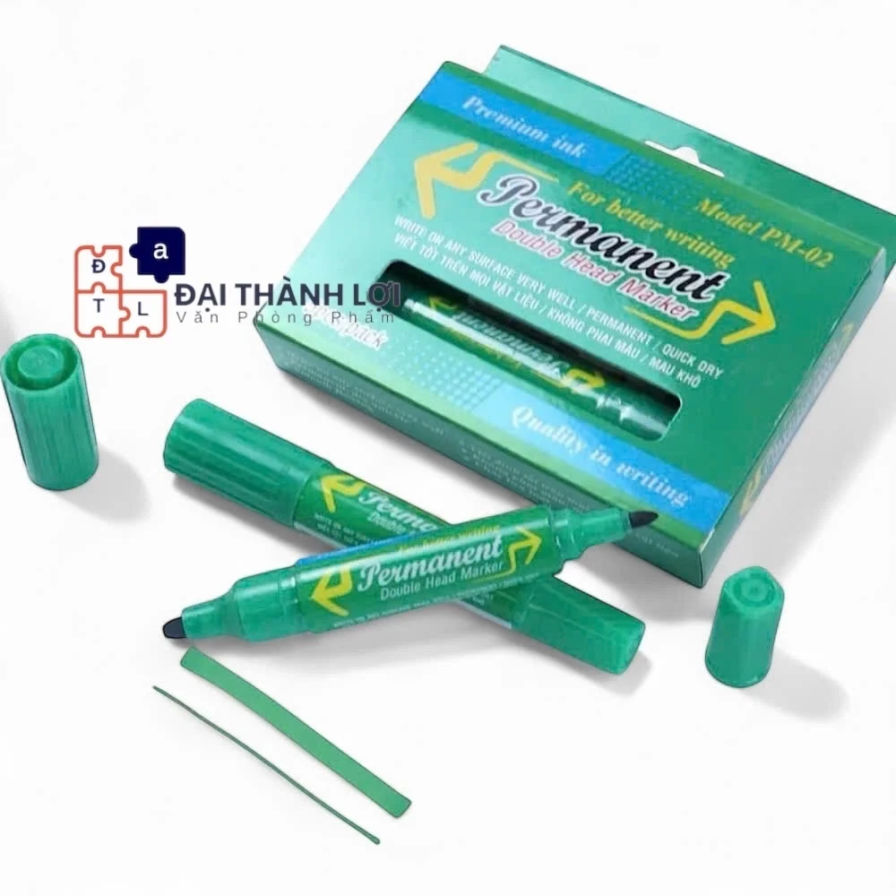 Bút lông dầu 2 đầu Queen - 5 Màu (Dương, Đỏ, Đen, Xanh lá, Hồng) - Mực đạt tiêu chuẩn Châu Âu và Mỹ