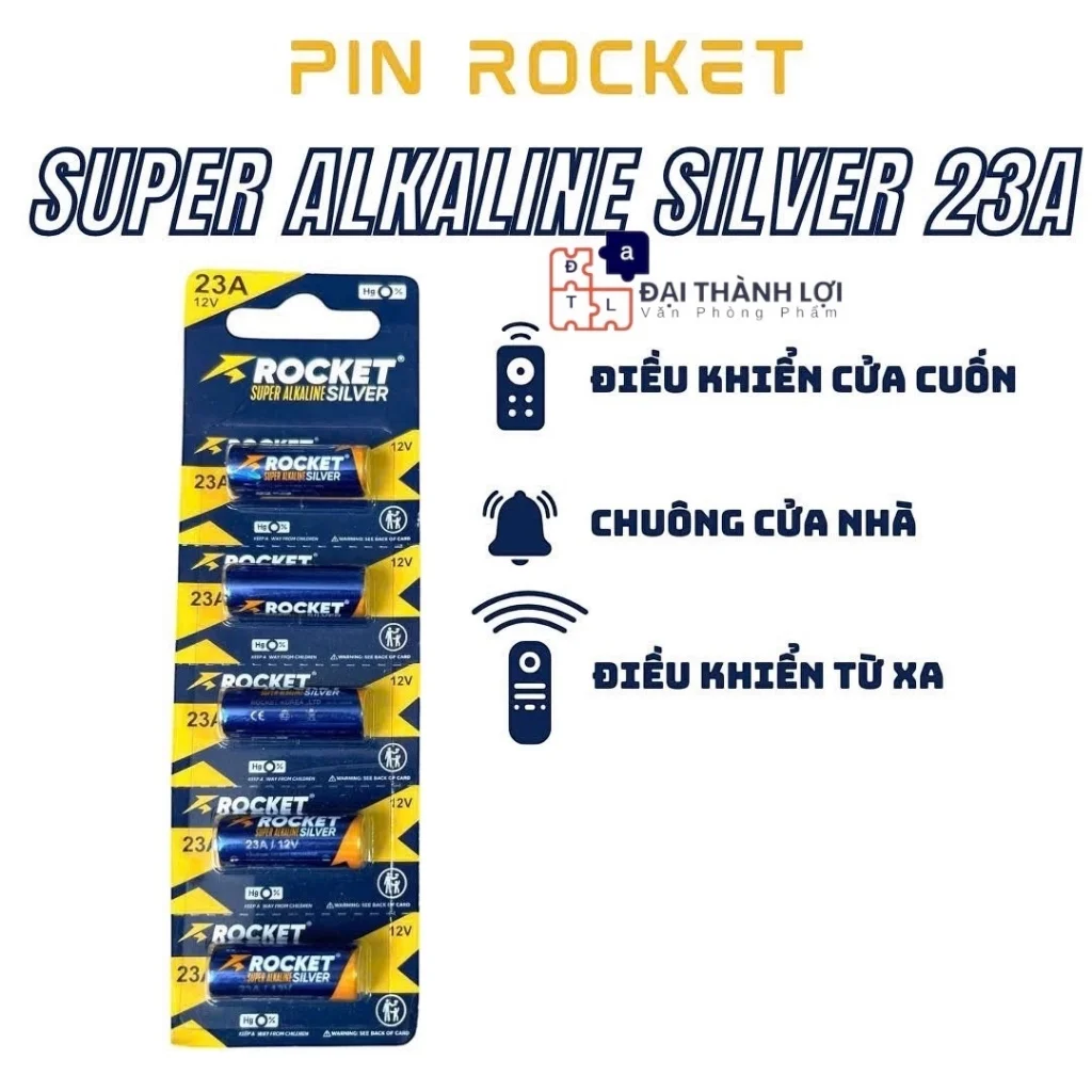 Pin 23A 12V ROCKET alkaline, pin của cuốn, pin chuông cửa nhà 12V tuổi thọ cao