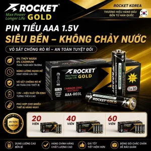 Pin AAA (3A) 1,5V Vỏ sắt Siêu Bền , Siêu Cứng , Không chảy nước - Hàng chính hãng