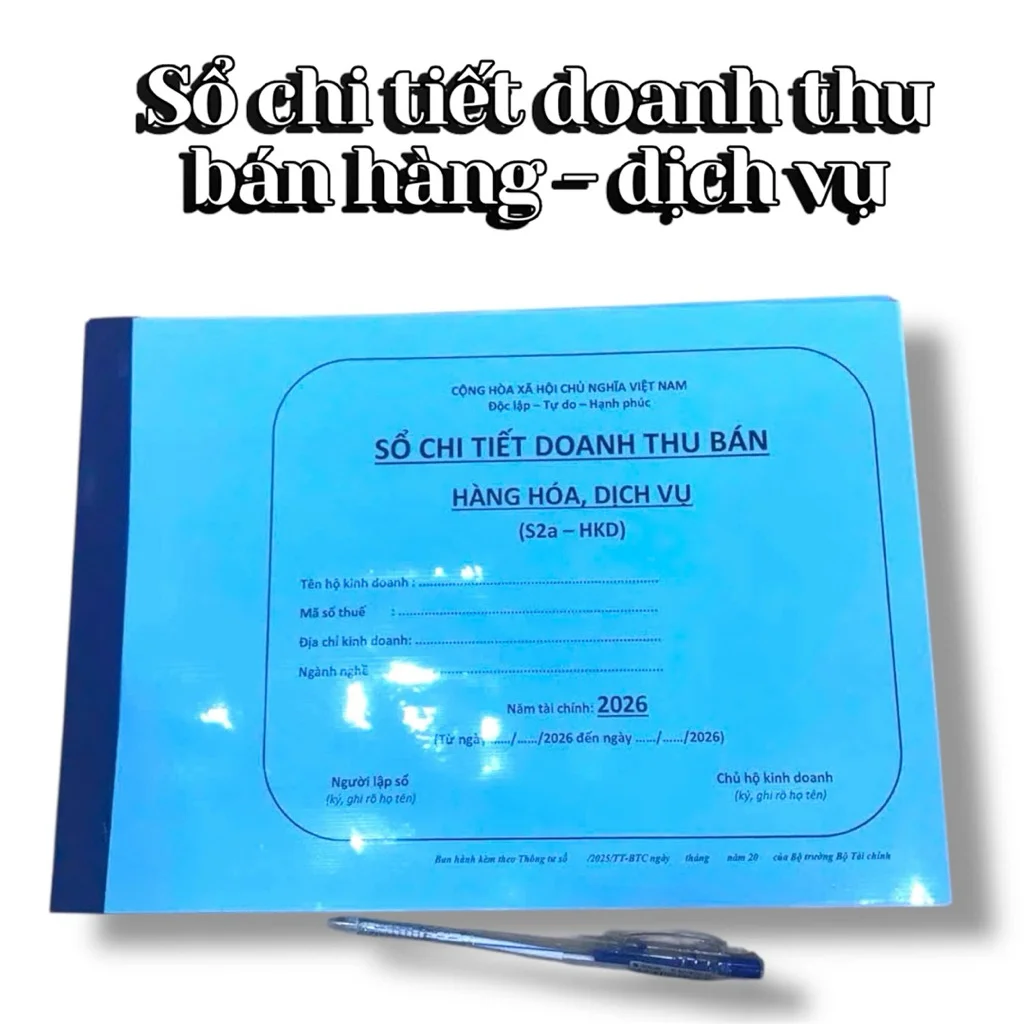 SỔ CHI TIẾT DOANH THU (100 TRANG)HỘ KINH DOANH MẪU S2a – MẪU MỚI THEO CHI CỤC THUẾ
