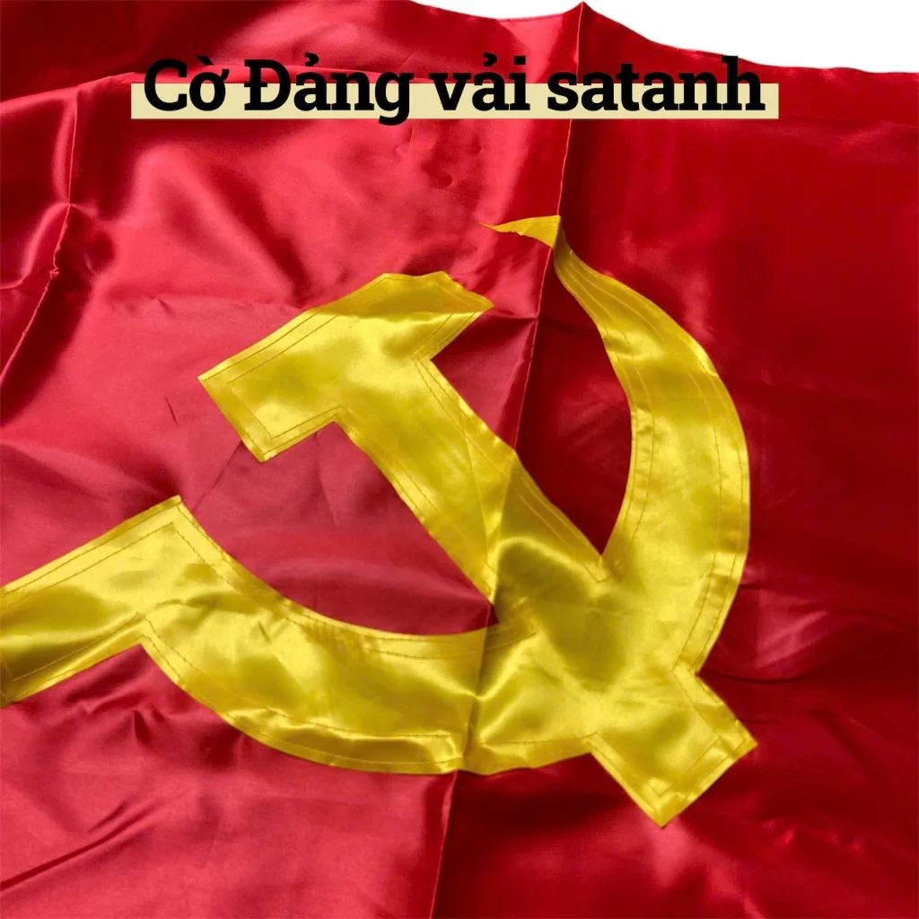 10 Lá Cờ Đảng, Cờ búa liềm, Vải PHI BÓNG Đẹp Chắc Chắn