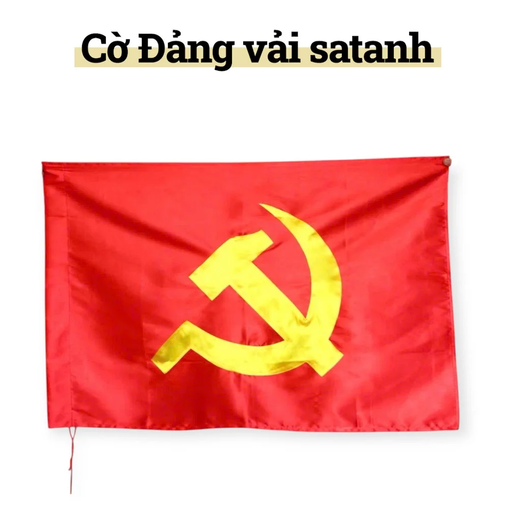 10 Lá Cờ Đảng, Cờ búa liềm, Vải PHI BÓNG Đẹp Chắc Chắn