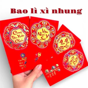 Lì Xì Loại Lớn 2026 Loại 3D Giấy Nhung Chữ Nổi Mang May Mắn Tới Gia Chủ