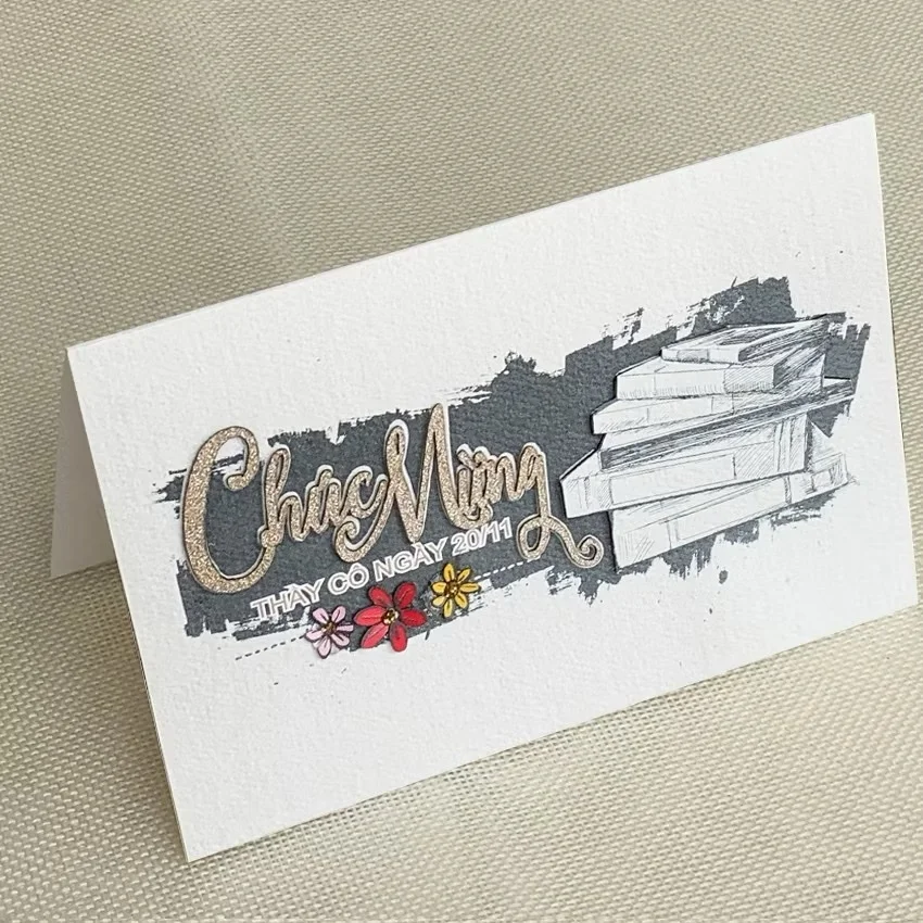 Thiệp cao cấp chúc mừng thầy cô 20/11, Thiệp Thủ Công Đức Quyền 20-11