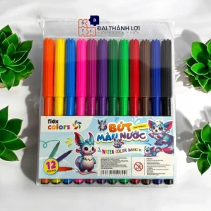 Bút lông màu 12 Màu dành cho học sinh, màu tươi sáng FLEX - WCM001 Loại 12