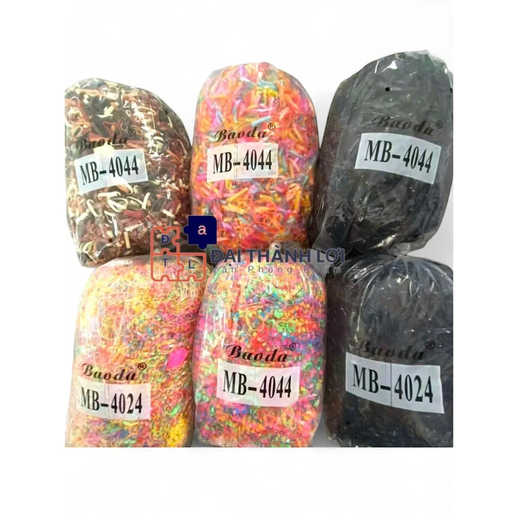 1KG Chun( Thun )Nịt Đen Chun Nịt Màu, Chun Buộc Tóc Siêu Dai Siêu Rẻ, Túi 1kg thun cột tóc nhiều loại
