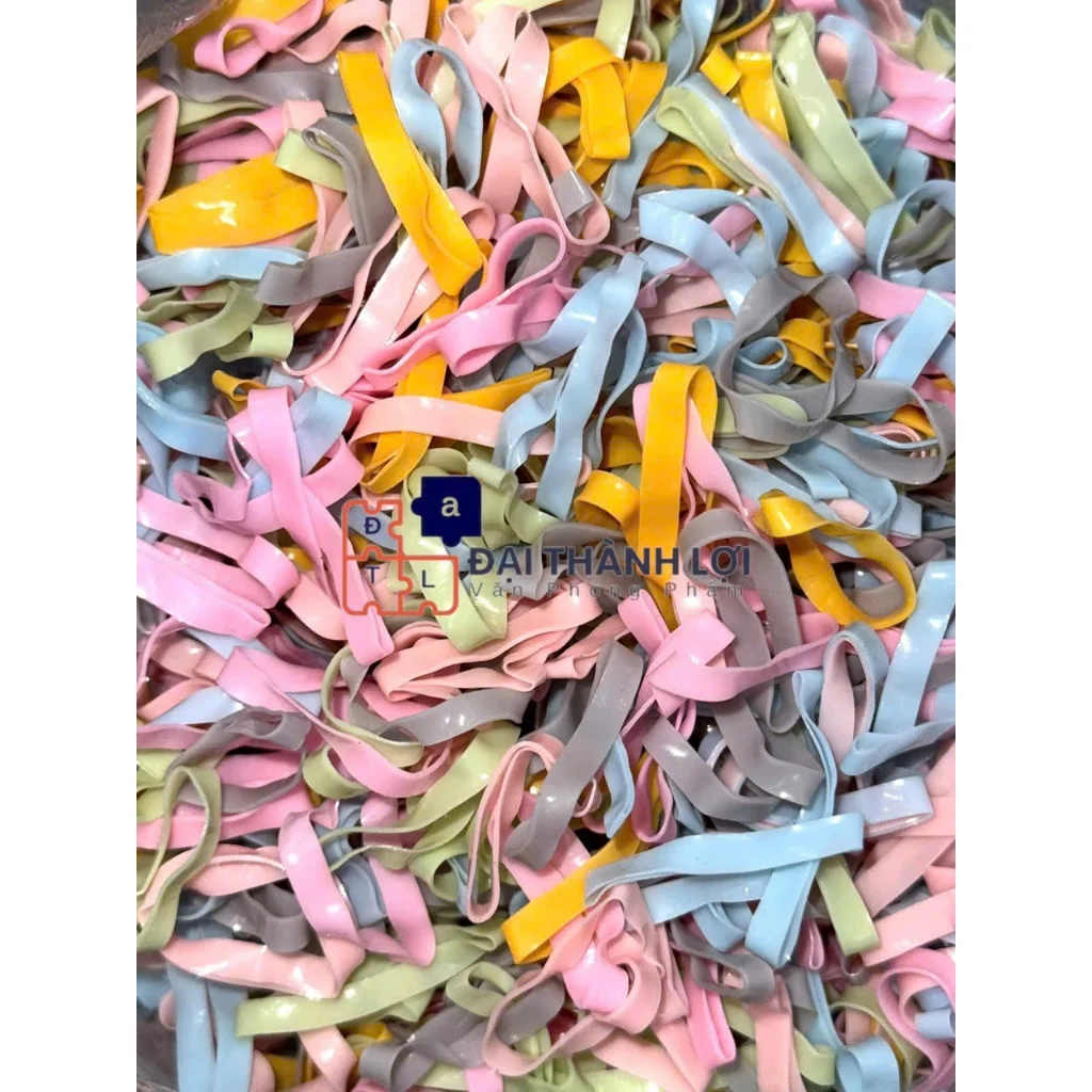 1KG Chun( Thun )Nịt Đen Chun Nịt Màu, Chun Buộc Tóc Siêu Dai Siêu Rẻ, Túi 1kg thun cột tóc nhiều loại