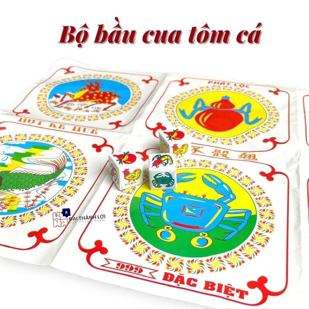 Bầu Cua Tôm Cá Hột Nhựa(Hột Xốp) / Giấy Bàn Lớn đồ chơi ngày lễ tết