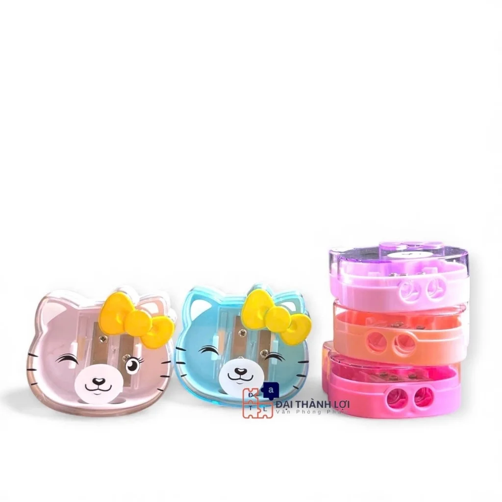 Đồ Chuốt Bút Viết Chì / Đồ Gọt Bút Viết Chì 2 Lỗ Chuốt Hình Con Mèo Hello Kitty, Có Đồ Đựng