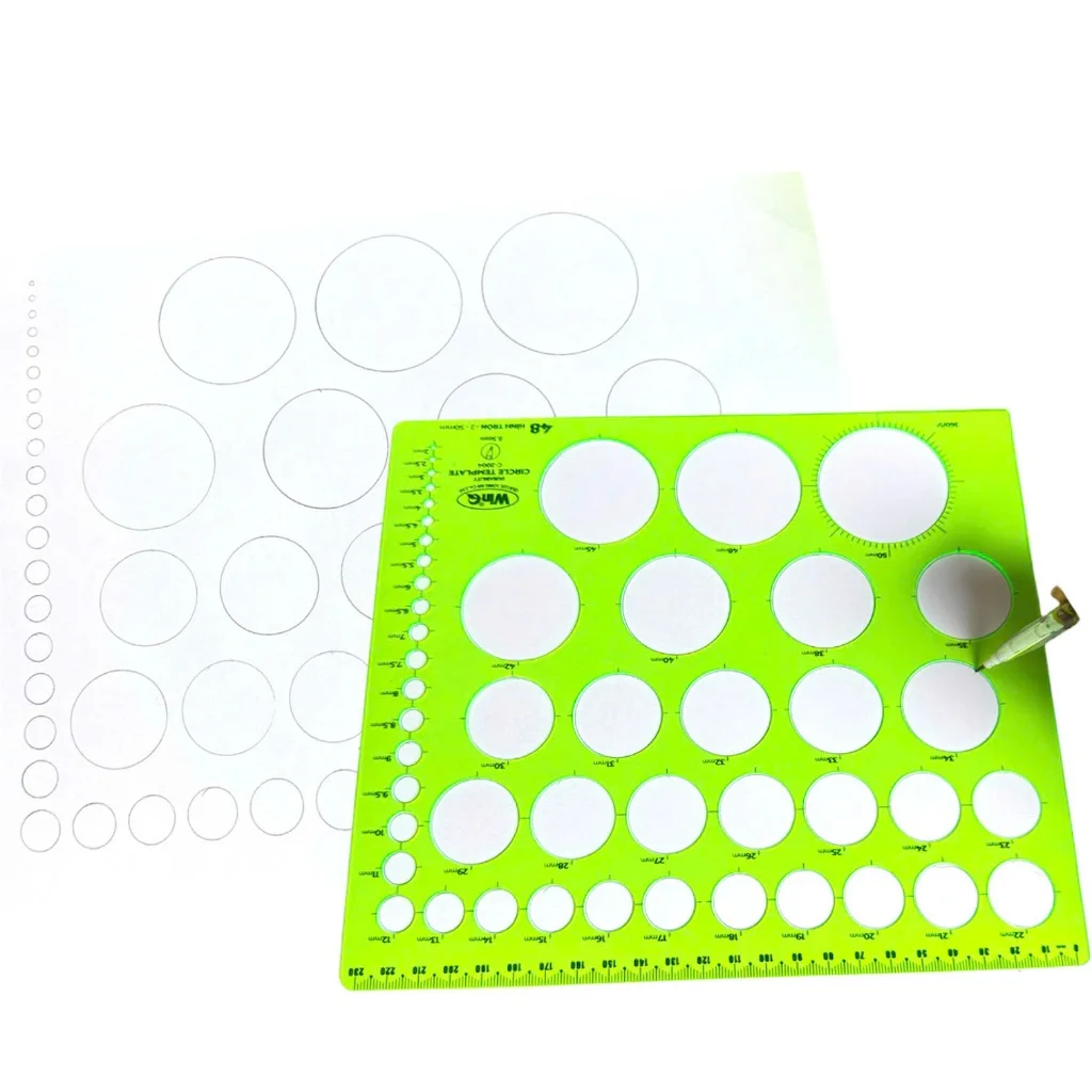 Thước Vẽ Hình Tròn / Thước Lỗ Tròn Nhựa Dẻo WinQ/ Win-Q Qui Lực C-2004 Không Bị Mờ Số
