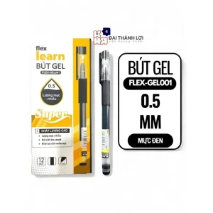 Bút gel cao cấp Flex GEL001 -Bút bi gel ngòi 0.5mm có nắp đậy, viết mượt, êm tay, mực nước màu đậm