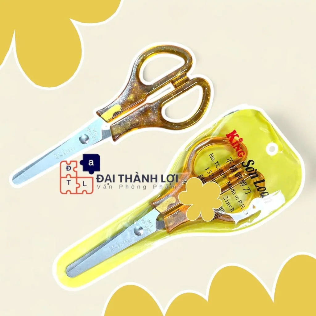 Kéo TC-120 Xà Cừ/ Kéo Đồi Mồi/ Kéo Cắt Giấy CỠ TRUNG Dài 17,2Cm Vân Sơn/ King TC 120 Thép Không Gỉ