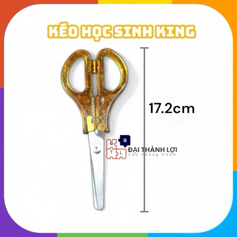Kéo TC-120 Xà Cừ/ Kéo Đồi Mồi/ Kéo Cắt Giấy CỠ TRUNG Dài 17,2Cm Vân Sơn/ King TC 120 Thép Không Gỉ