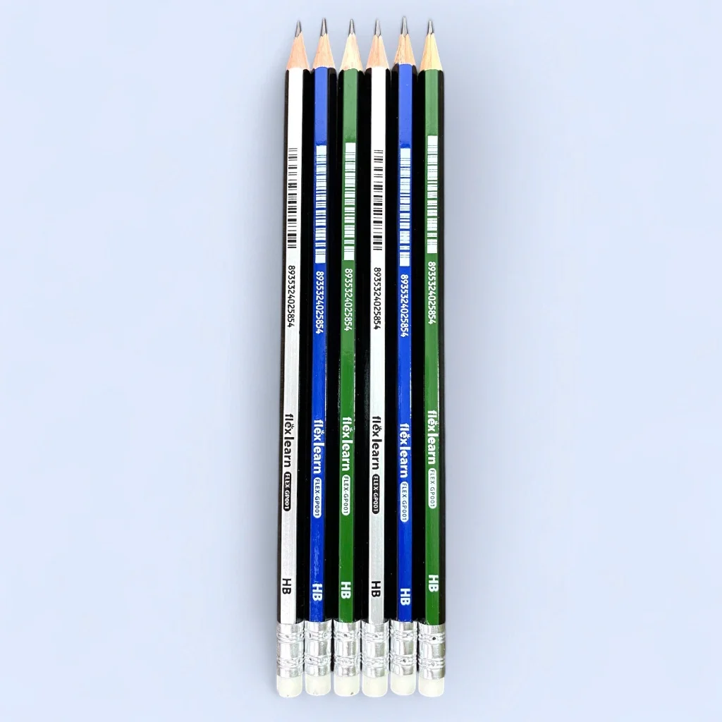 Bút Chì Gỗ FLEX-GP001 Ruột Chì HB, Thân Lục Giác, Màu Đậm, Dễ Tẩy