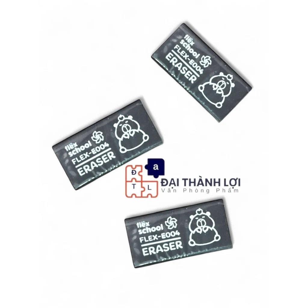 Gôm Tẩy Bút Chì - Gôm Đen (SIZE Trung) Flex Learn FLEX-E004 -Eraser, tẩy sạch, không rách giấy