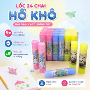 Hồ Khô Dán 10g King / Keo Dán Khô / Hồ Dán 10gr King, Thỏi Cây Nắp Vặn, Nhanh Khô, Chất Lượng