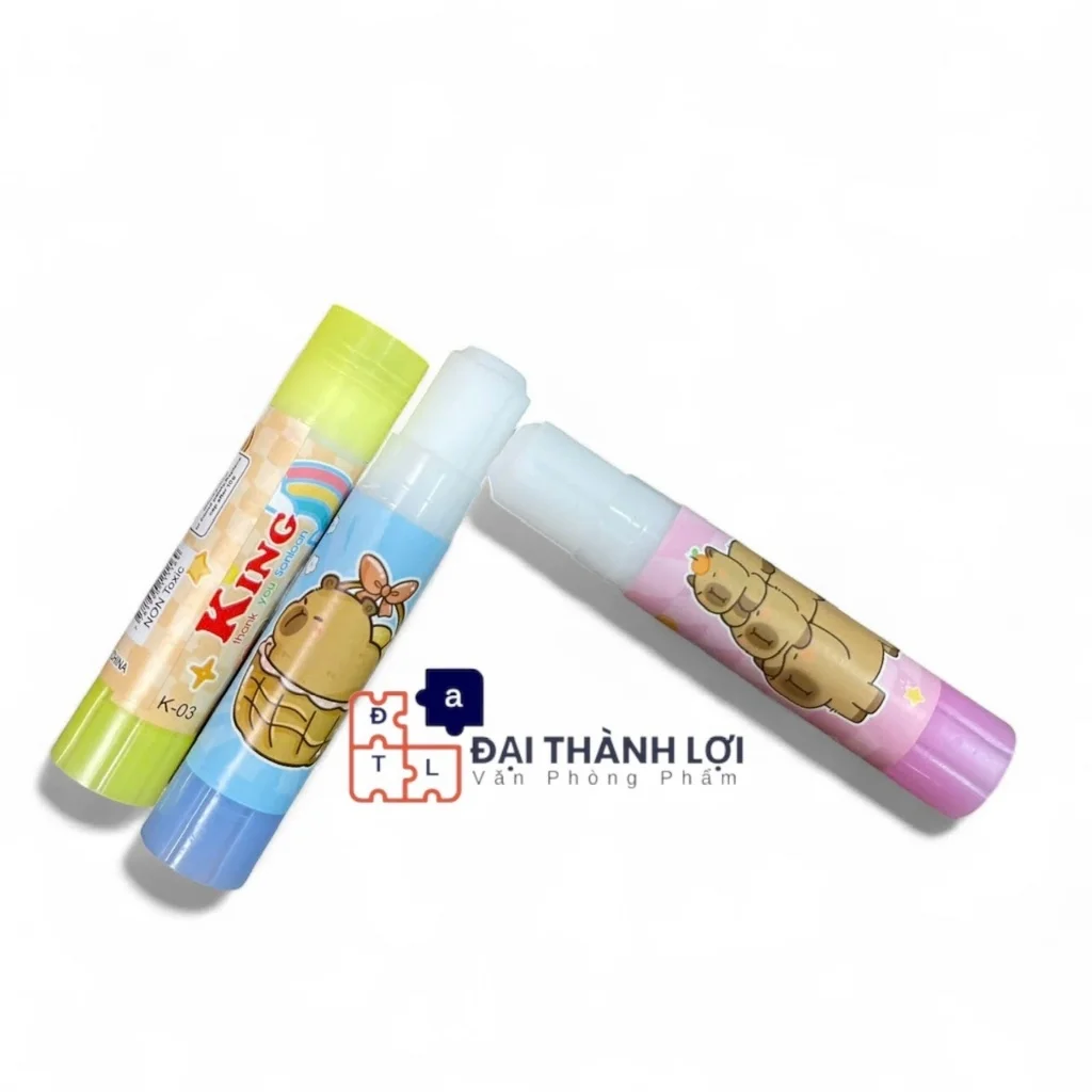 Hồ Khô Dán 10g King / Keo Dán Khô / Hồ Dán 10gr King, Thỏi Cây Nắp Vặn, Nhanh Khô, Chất Lượng