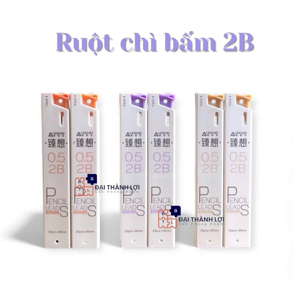 48 Tuýp Ruột Chì Kim Aodemei 7505 Ngòi 0.5mm/0.7mm 2B Thay Bút Chì Bấm/Nét Viết Trơn Mượt, Chất Lượng Tốt