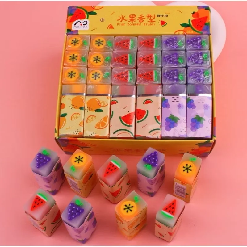 Gôm Bút Chì-Tẩy Bút Chì Majica MQ 629 Thỏi Thạch Trái Cây Dễ Thương, Mùi Thơm, Loại Dày, Tẩy Sạch