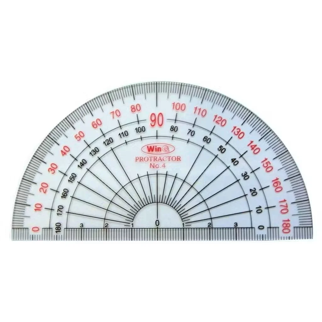 Thước Đo Độ Đo Góc LOẠI LỚN Nhựa Dẻo Win Q / WinQ Qui Lực No04 / No4, Không Bị Mờ Số, Bong Tróc