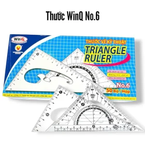 Bộ Thước Vẽ Kỹ Thuật WinQ No.6 Nhựa Dẻo LOẠI LỚN Không Bị mờ số LỚN