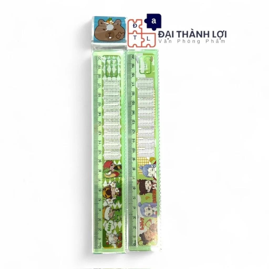 Thước nhựa Cửu Chương Aihao AH-0124; AH-T20 20CM kiểu hình dễ thương