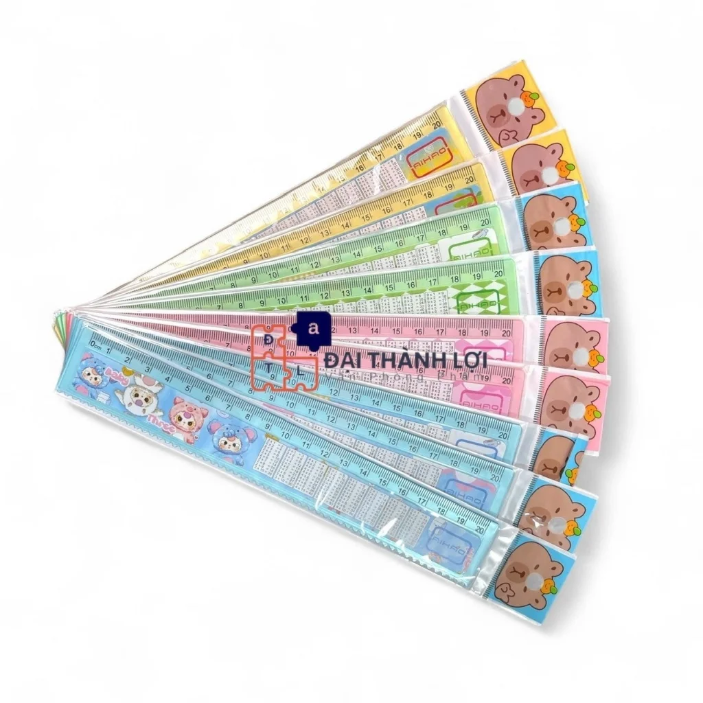 Thước nhựa Cửu Chương Aihao AH-0124; AH-T20 20CM kiểu hình dễ thương