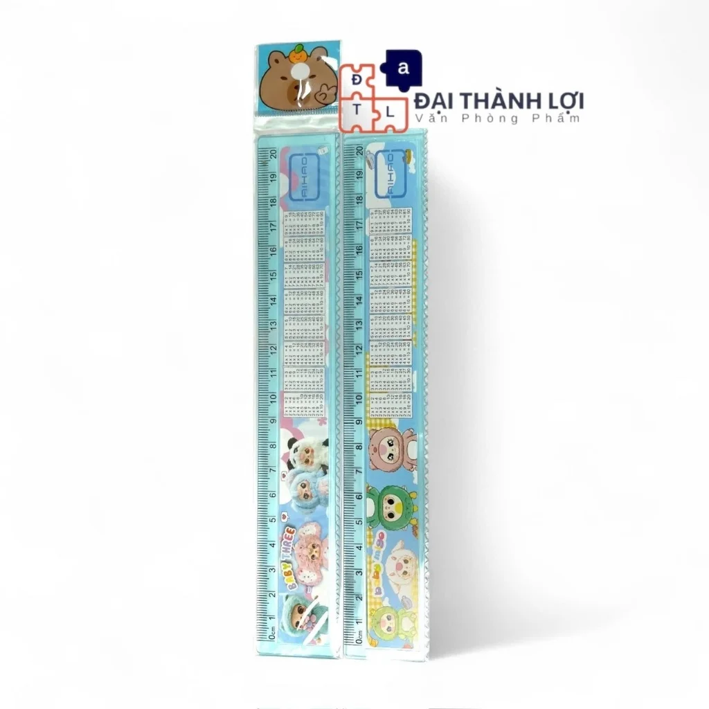 Thước nhựa Cửu Chương Aihao AH-0124; AH-T20 20CM kiểu hình dễ thương
